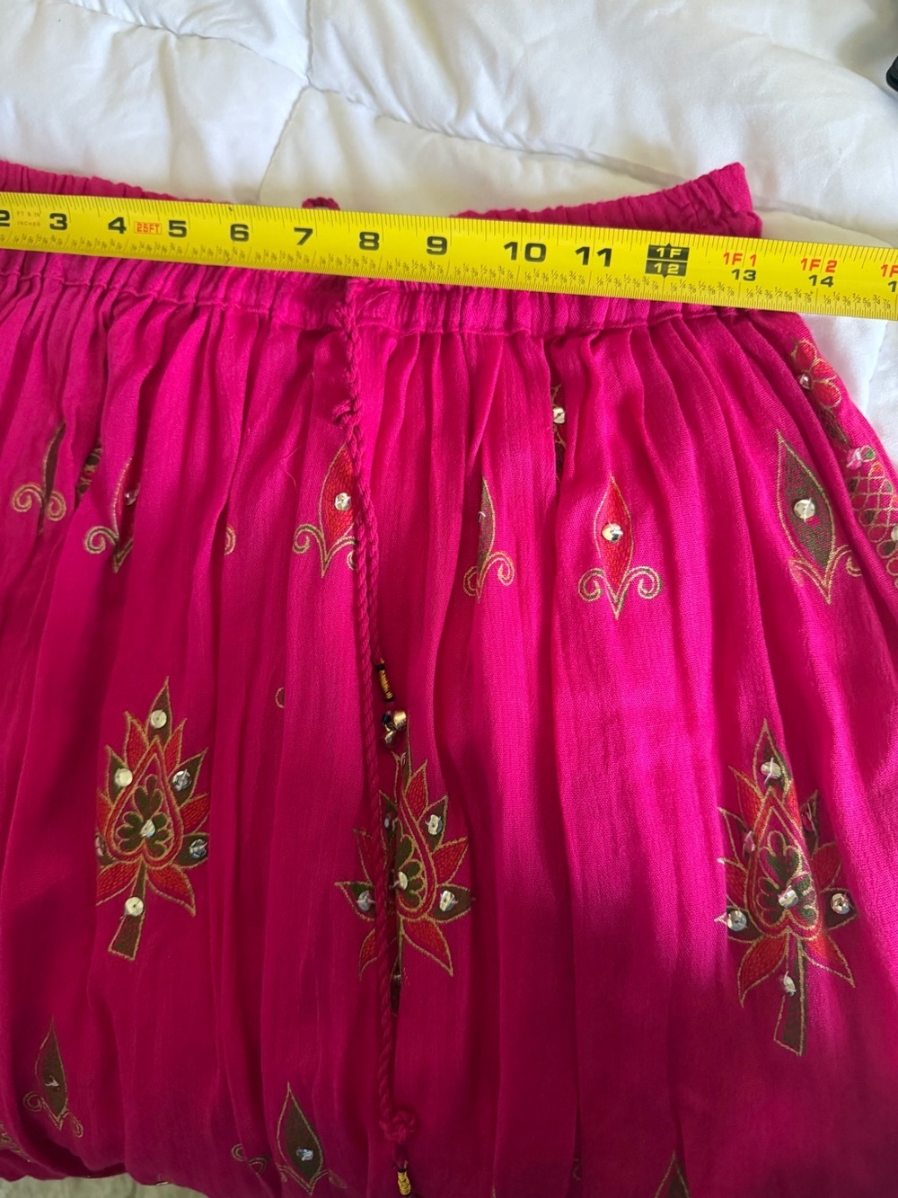 Women's Pink Embellished and embroidered Jaipuri Maxi Skirt - Picture 5 of 6